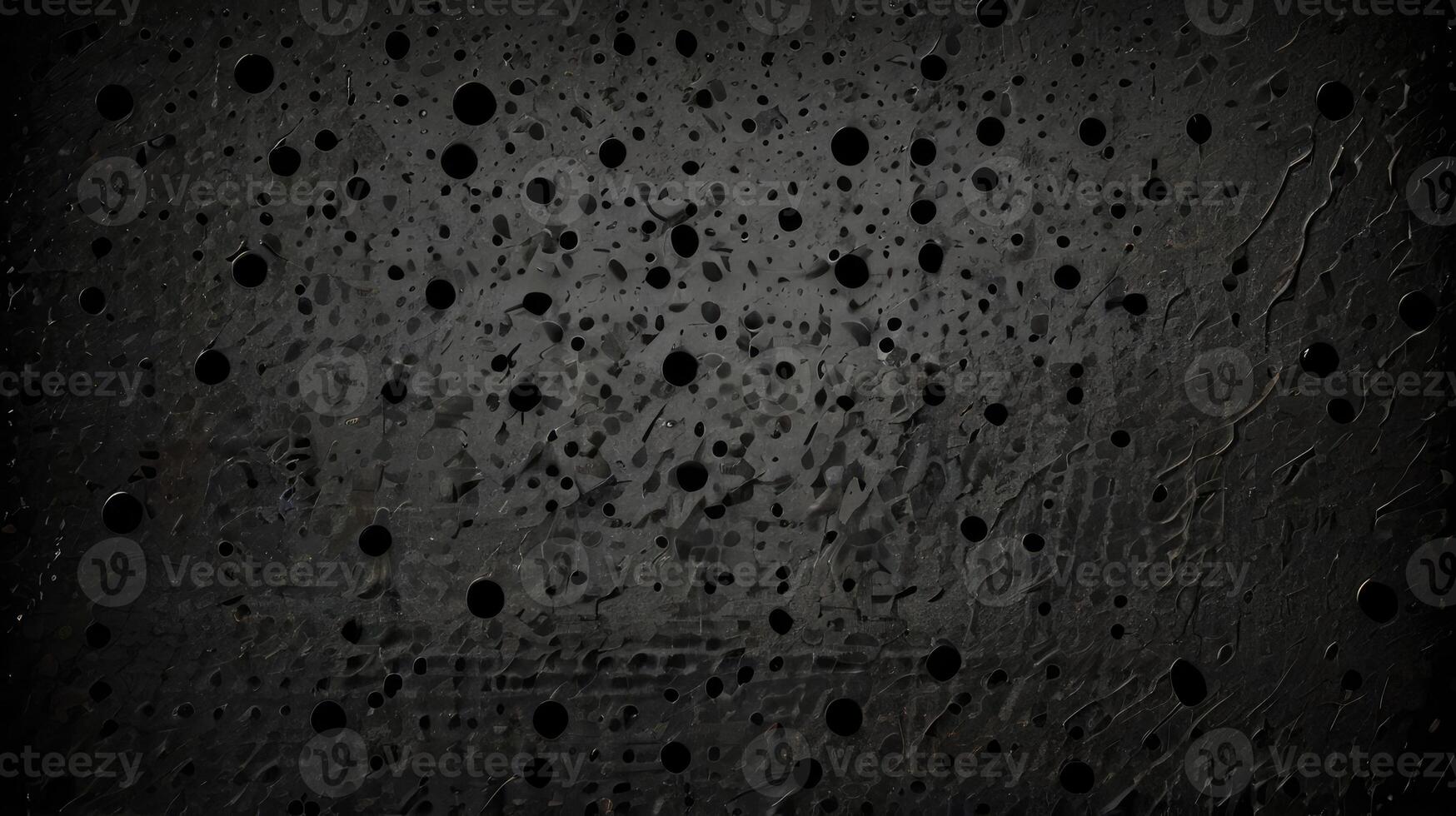 Grungy Black Surface with Water Droplets photo