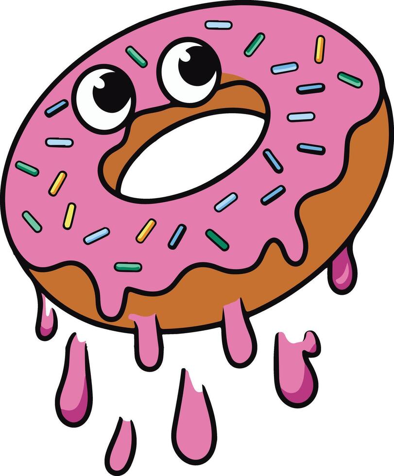 Donut cartoon illustration vector