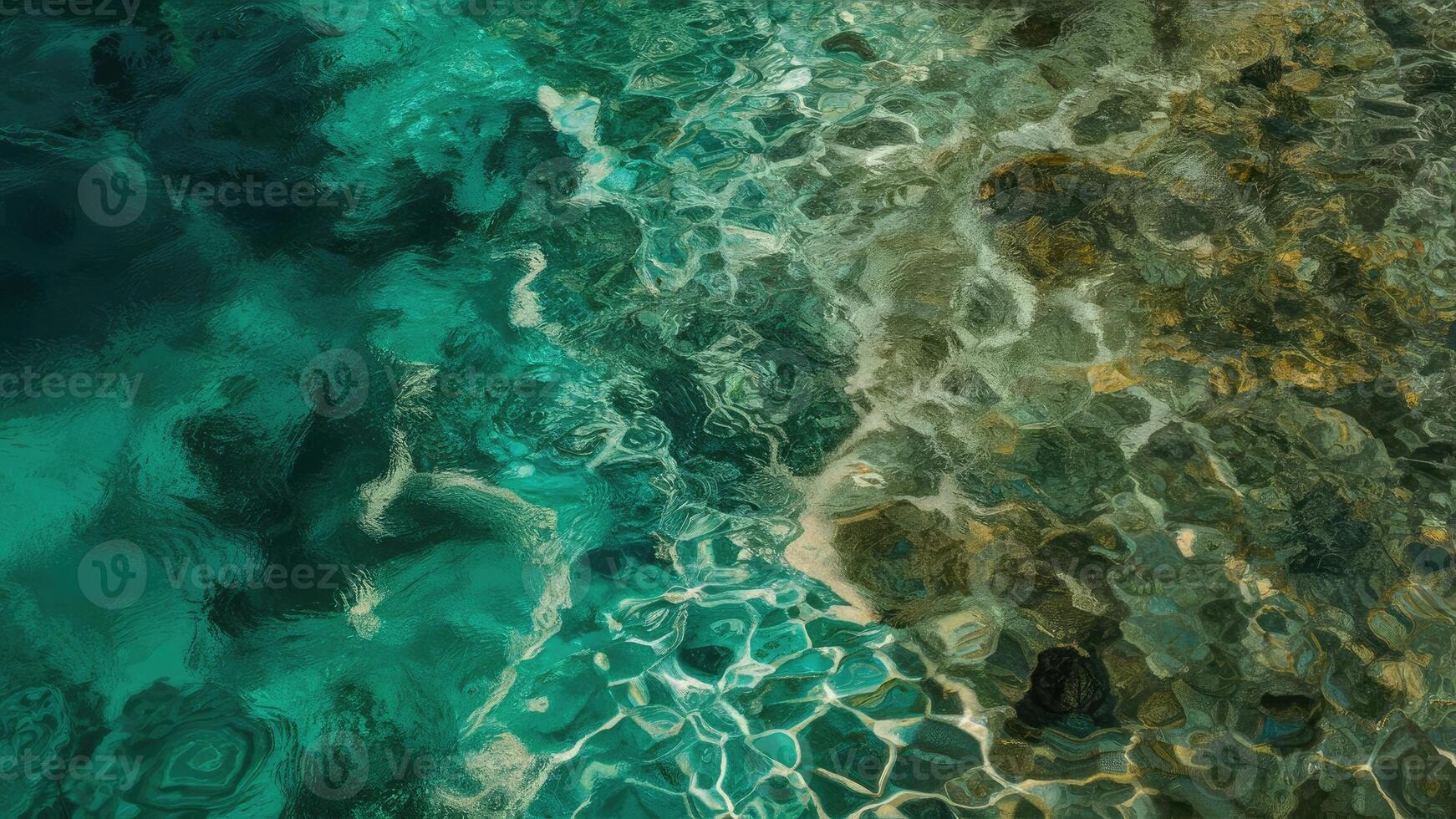 close up of turquoise transparent sea surface photo