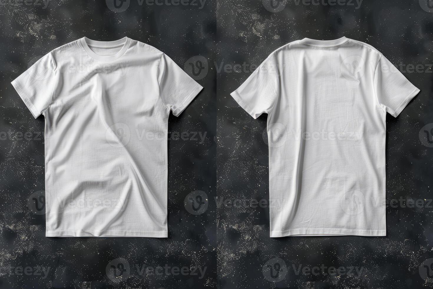 close up White tshirt Front And Back View Display photo