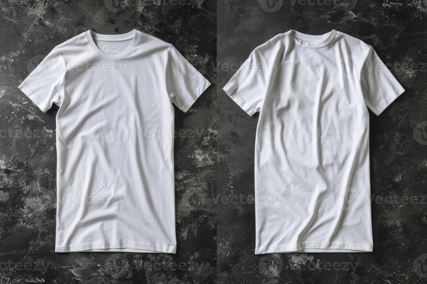 close up of White tshirt Mockup Front And Back View photo