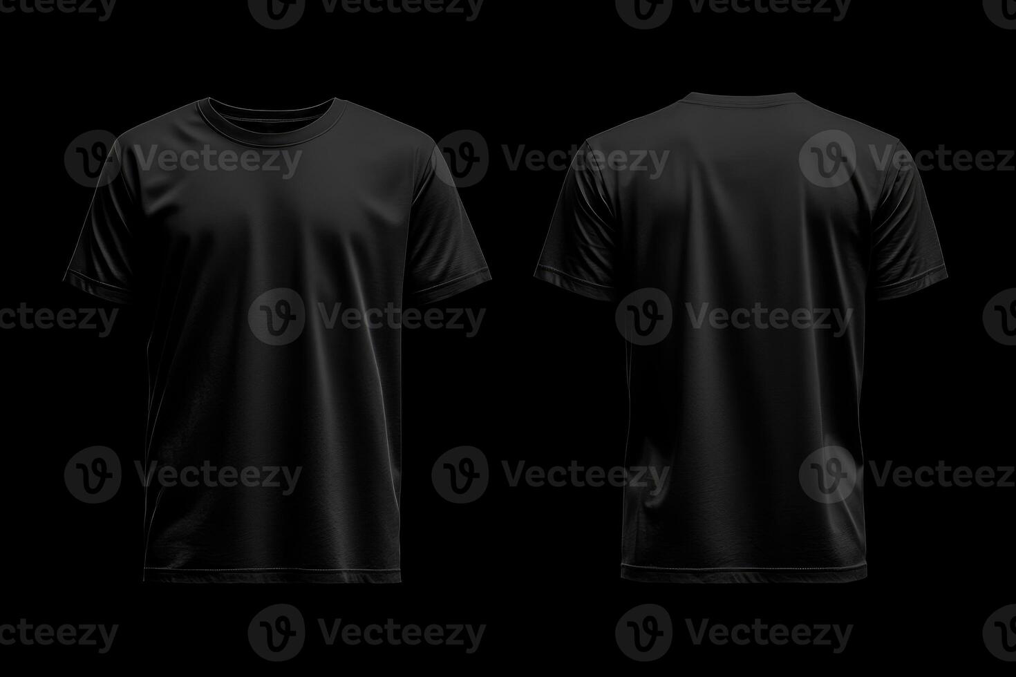 Black tshirt Front And Back View Display for mockup photo