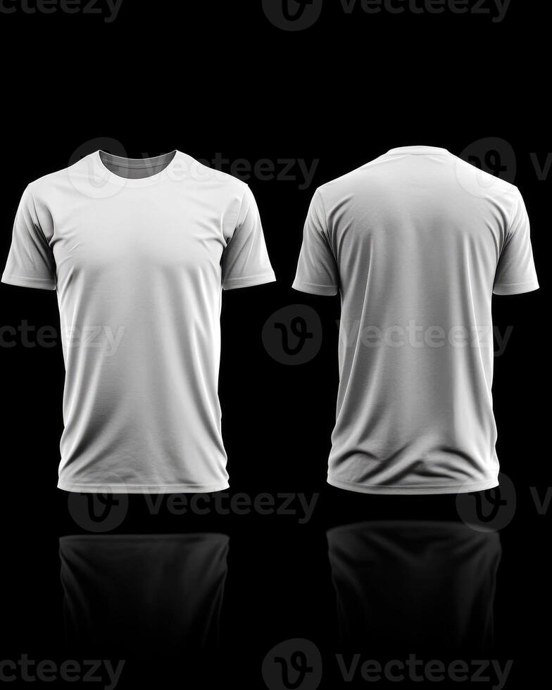 close up White tshirt Front And Back View Display mockup photo