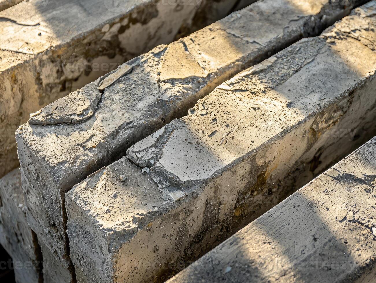 Weathered Concrete Blocks Stacked texture photo