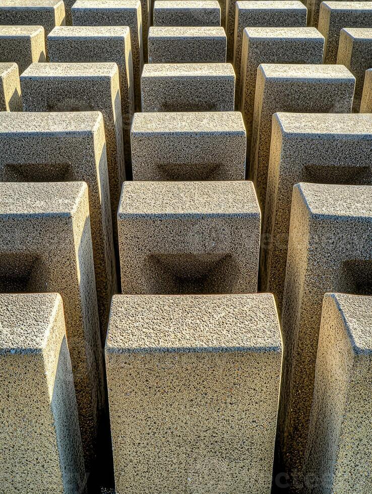 Concrete Blocks Arranged In A Geometric photo