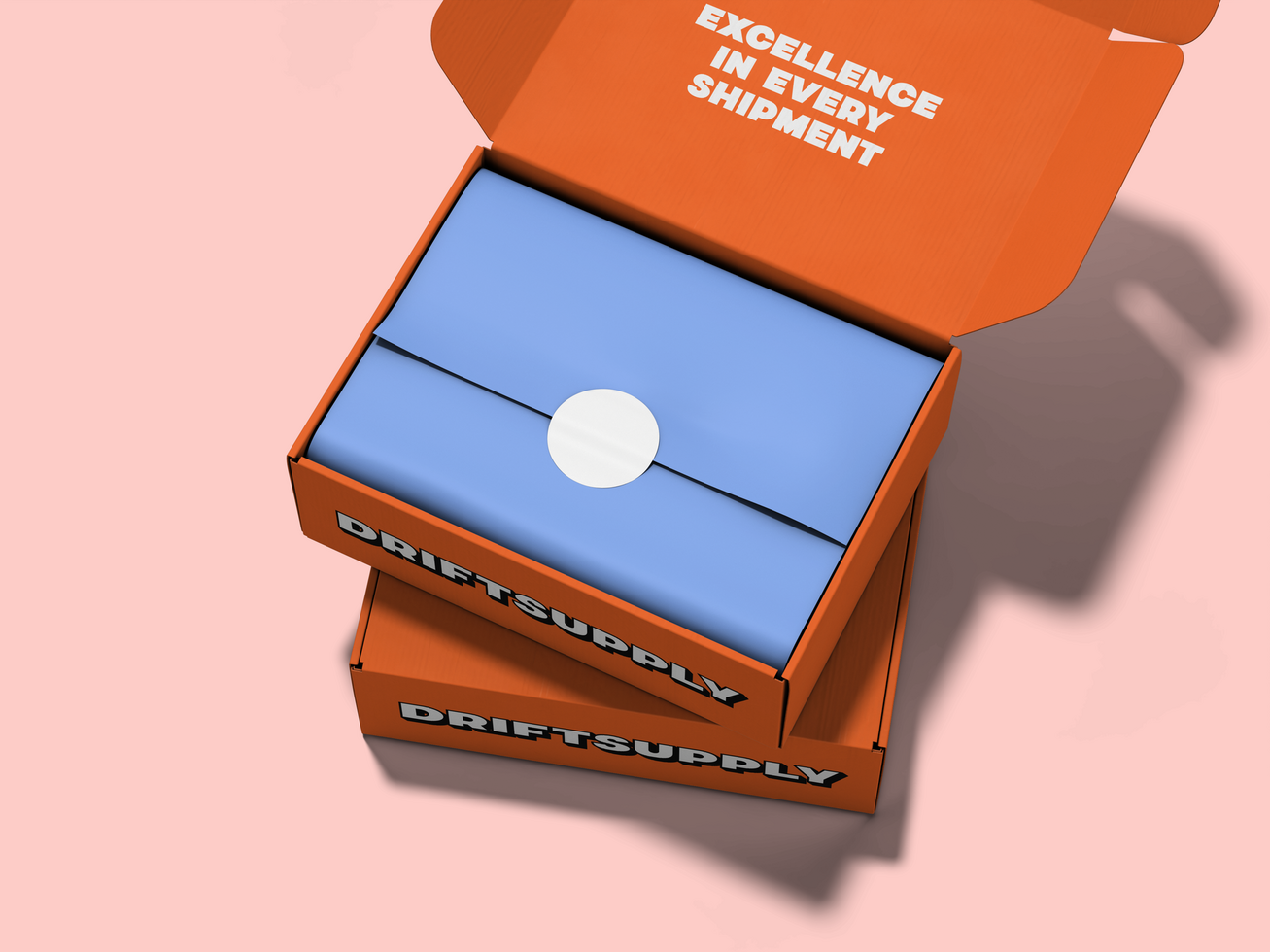 Mailer Box Mockup with Wrapping Paper psd