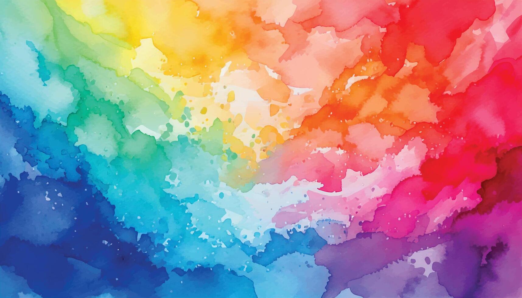 Watercolor rainbow background with a bright color vector