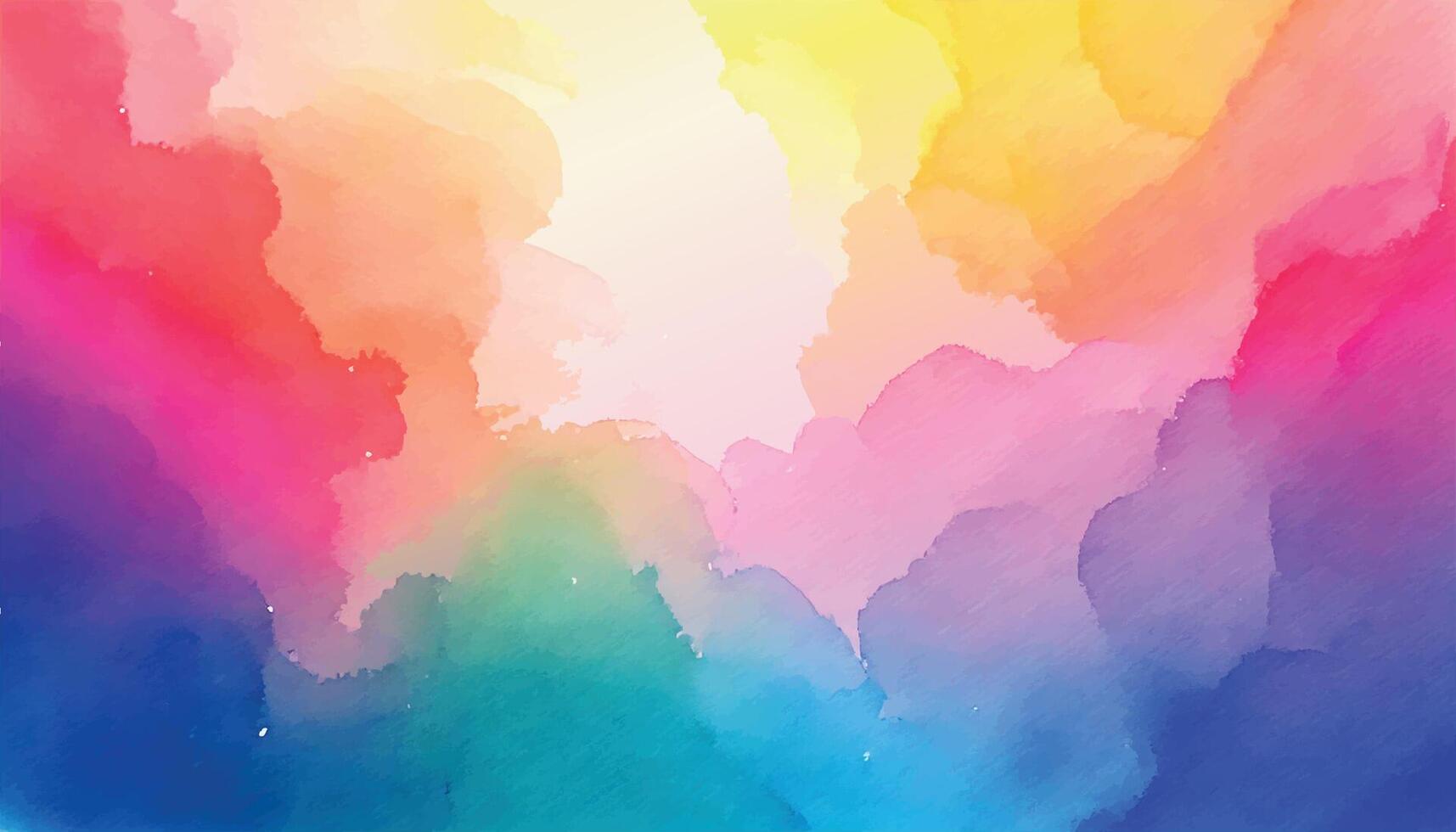 Colorful watercolor background with a bright sky vector