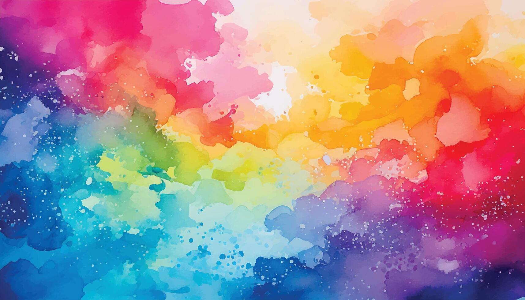 Colorful watercolor background with a rainbow effect vector