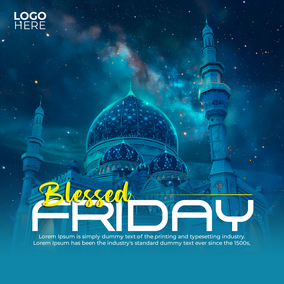 Jummah Mubarak Banner Design, May Your Sins Be Forgiven psd