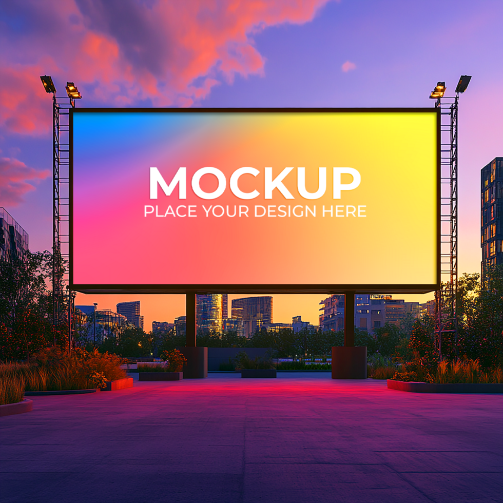 Realistic Billboard Mockup for Product Campaigns psd