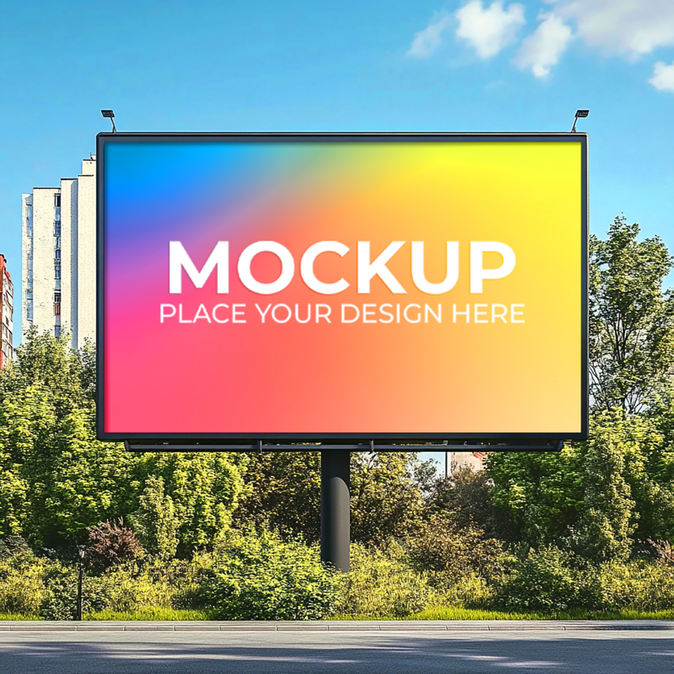 Tech Billboard Mockup for Smartphone and Gadget Promotions psd
