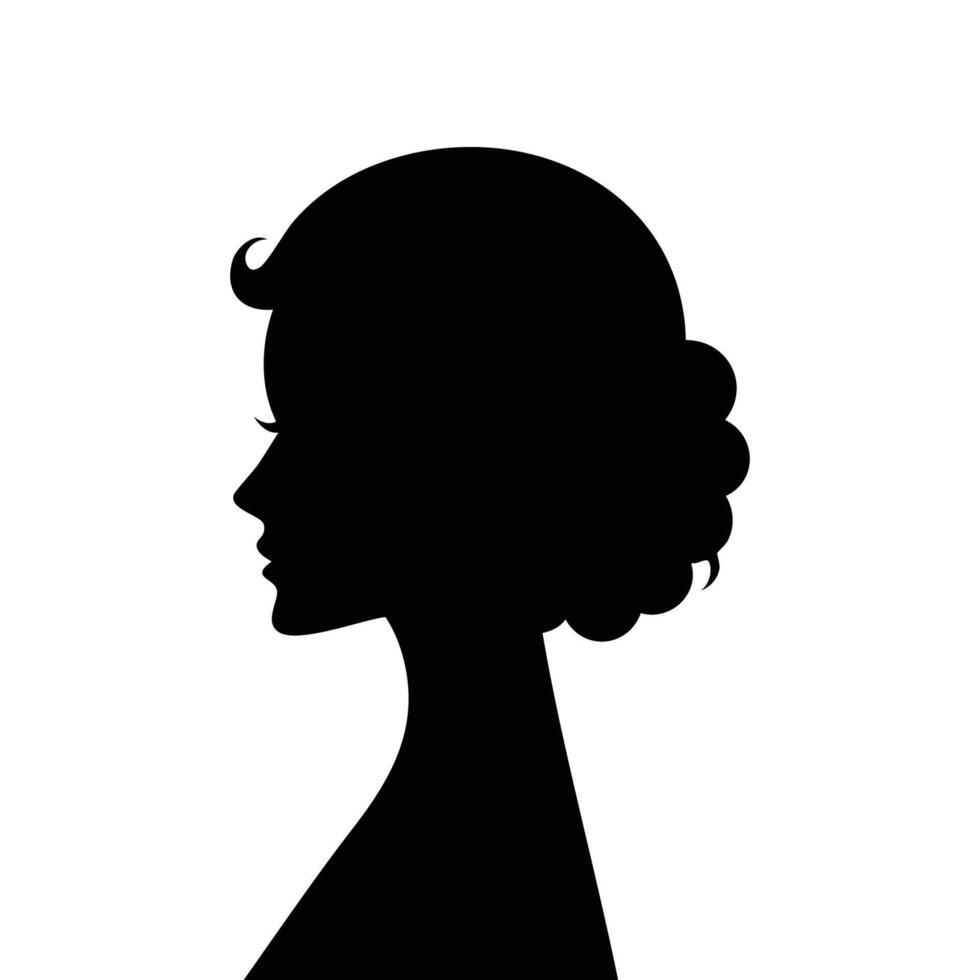 Silhouette of a woman's head in profile vector