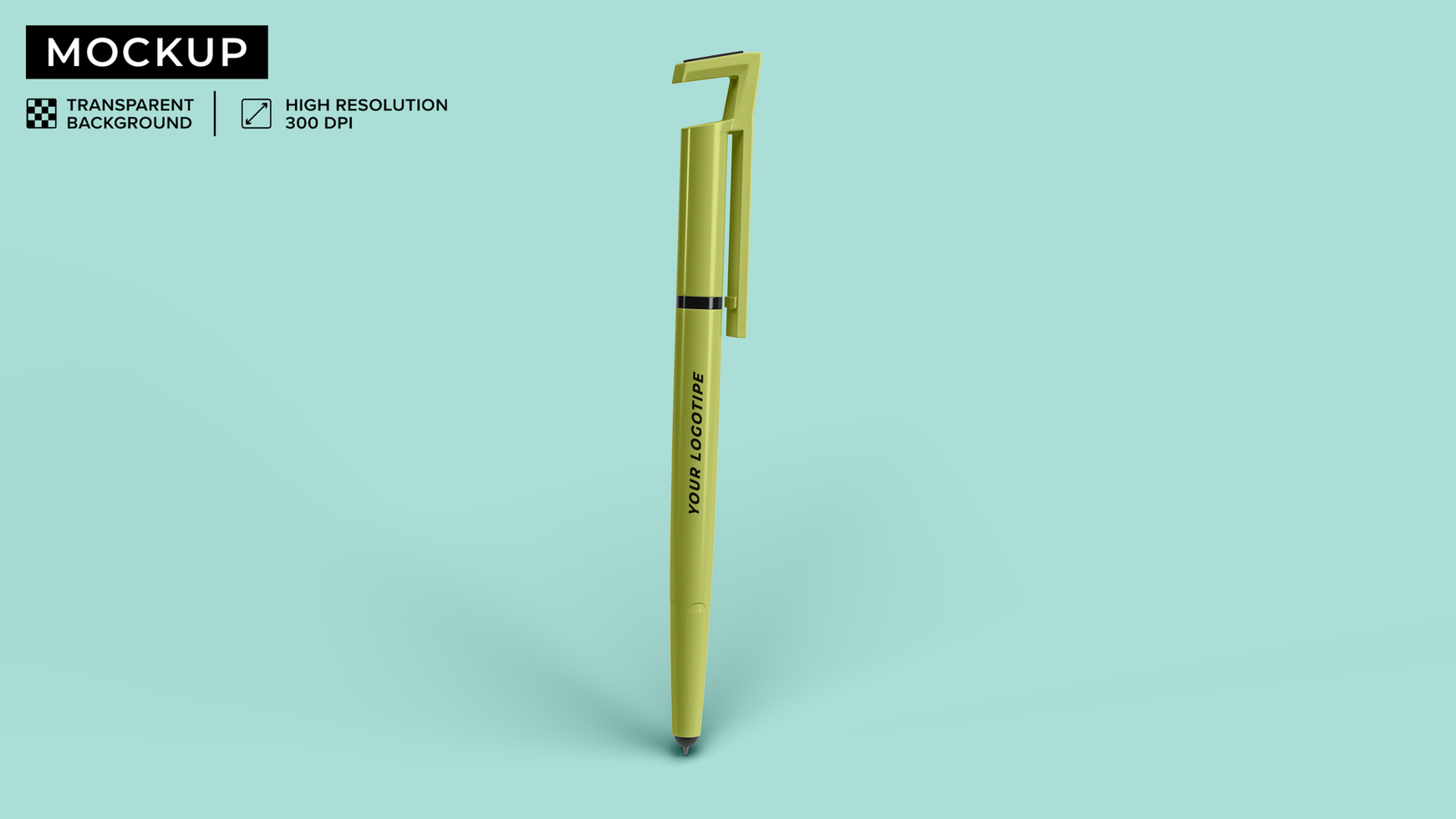 mockup of White multifunction pen on set psd