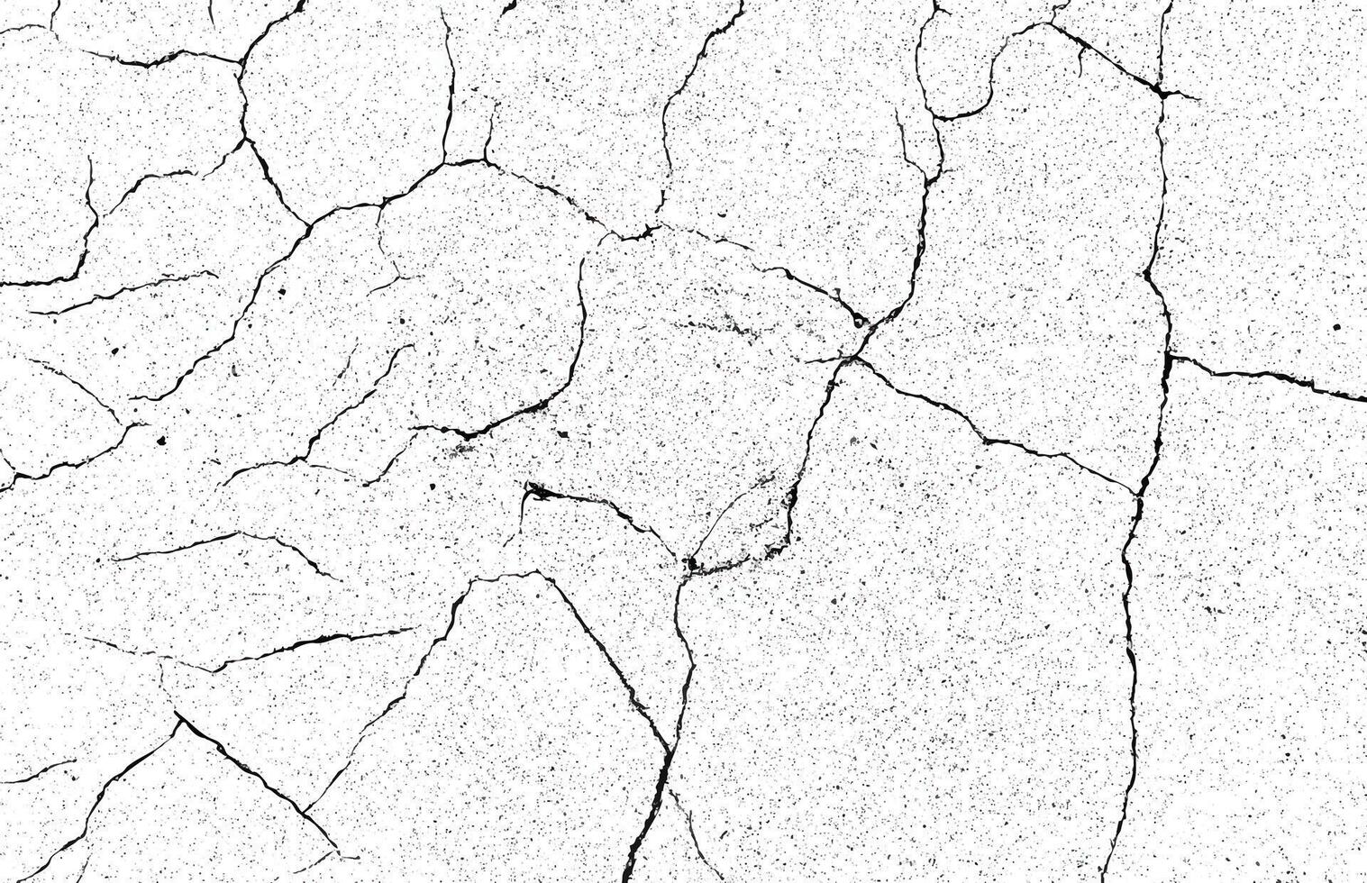 High-contrast cracked concrete texture with grunge effect, ideal for backgrounds, design, and overlays. vector