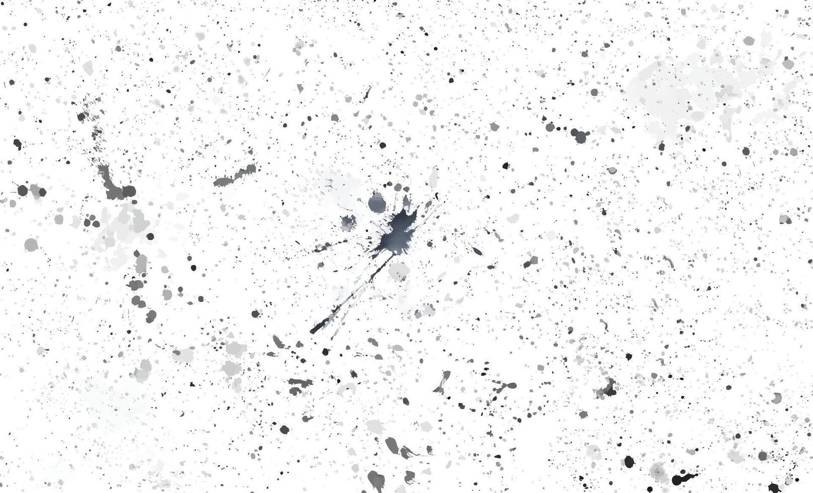 Monochrome ink splatter texture with scattered spots and scratches on white. Ideal for backgrounds and design. vector