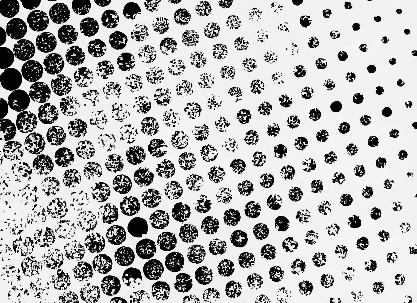 Monochrome abstract halftone pattern with grunge texture. Black dots and distressed effects on white. vector