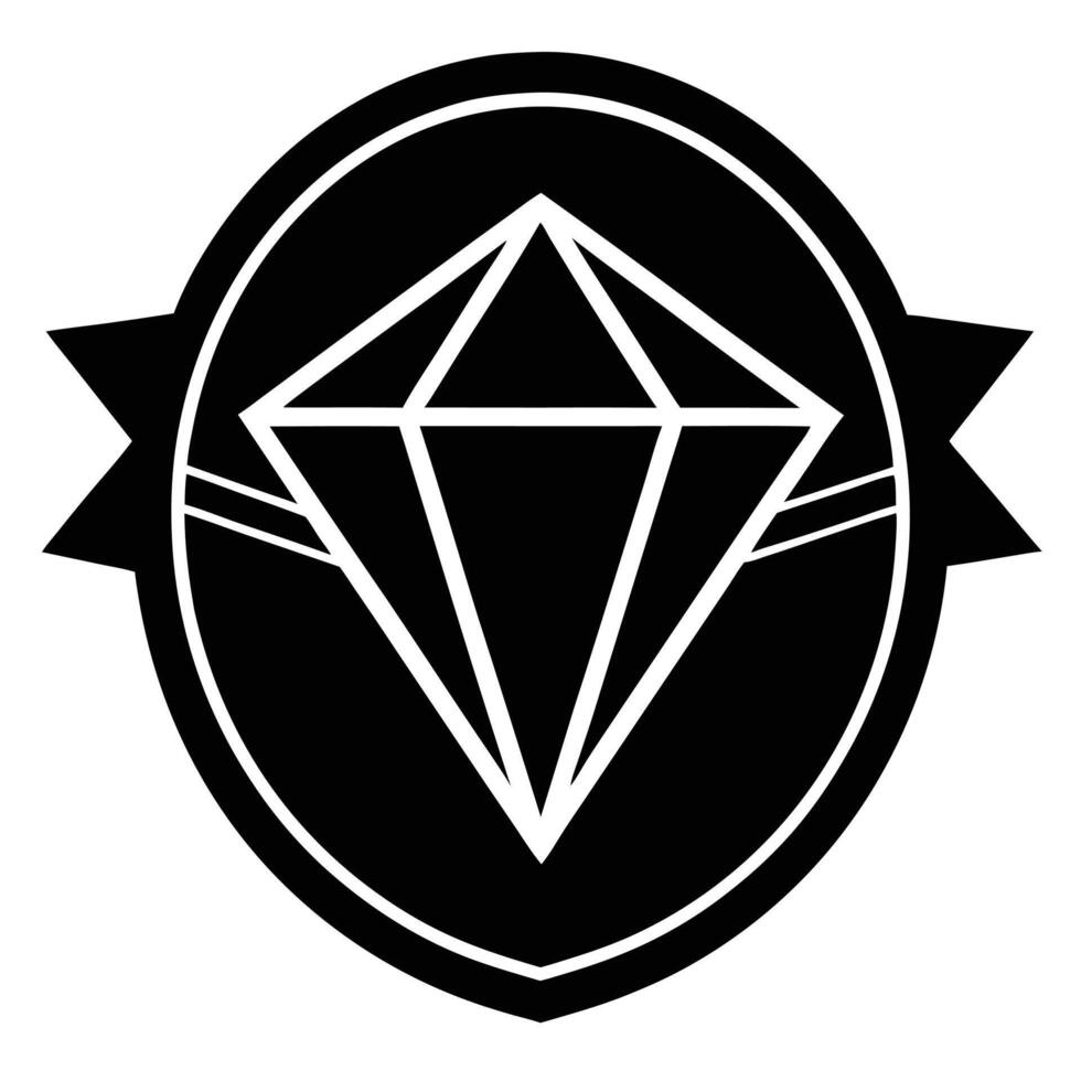 geometric diamond shape, circular emblem, minimalist design vector