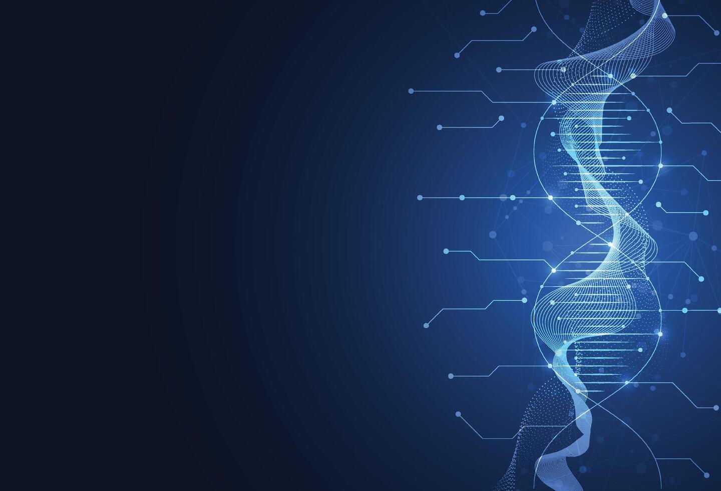 Abstract structure molecule science template background. Technology lines and dots connection. Wallpaper or banner with a DNA vector