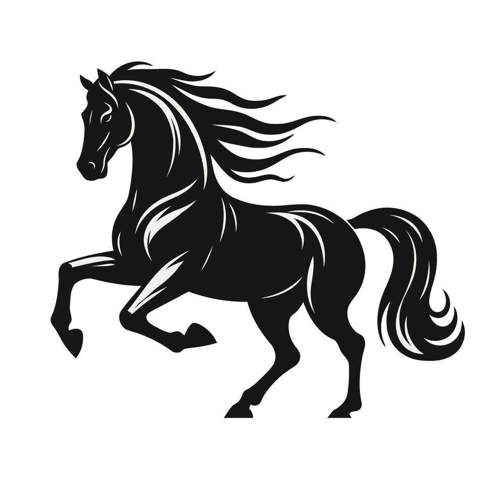 Graceful Black Stallion vector