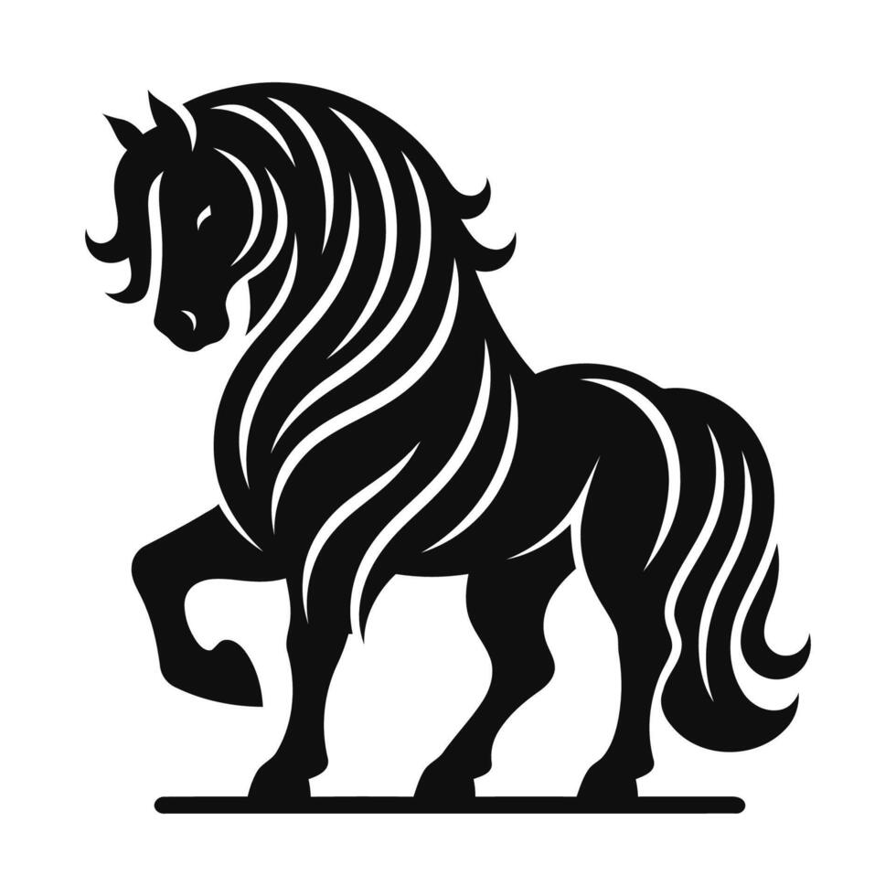 Elegant Black Stallion vector