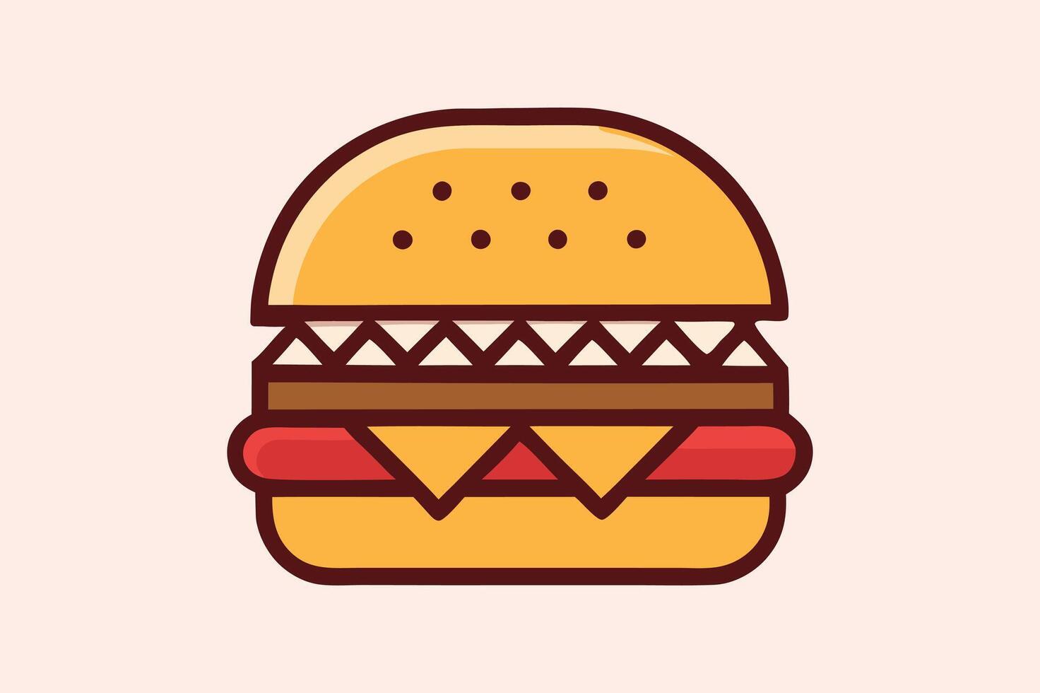 Minimalist Burger Illustration Logo Design vector