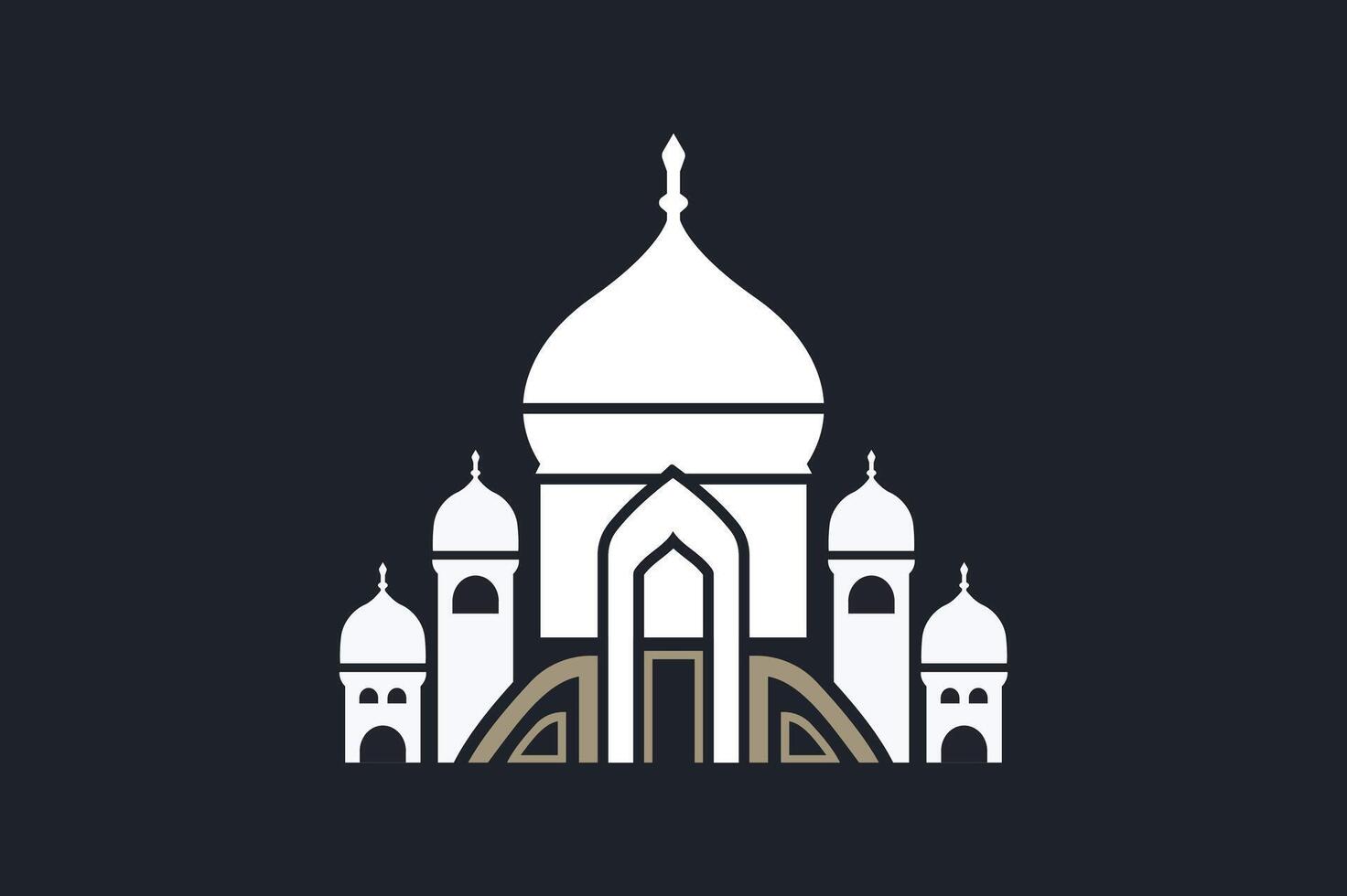 Minimalist Mosque Illustration Logo Design vector