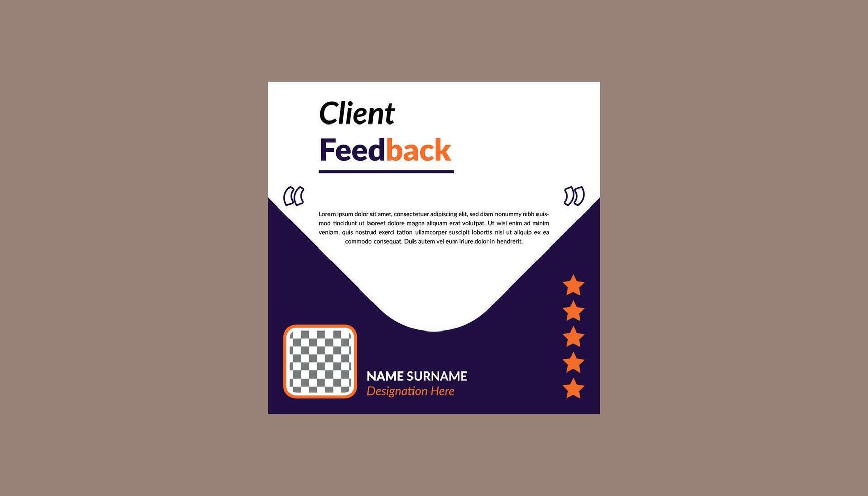 Modern Client Testimonial Design. Luxurious Layout Display for Promotional Campaign. vector