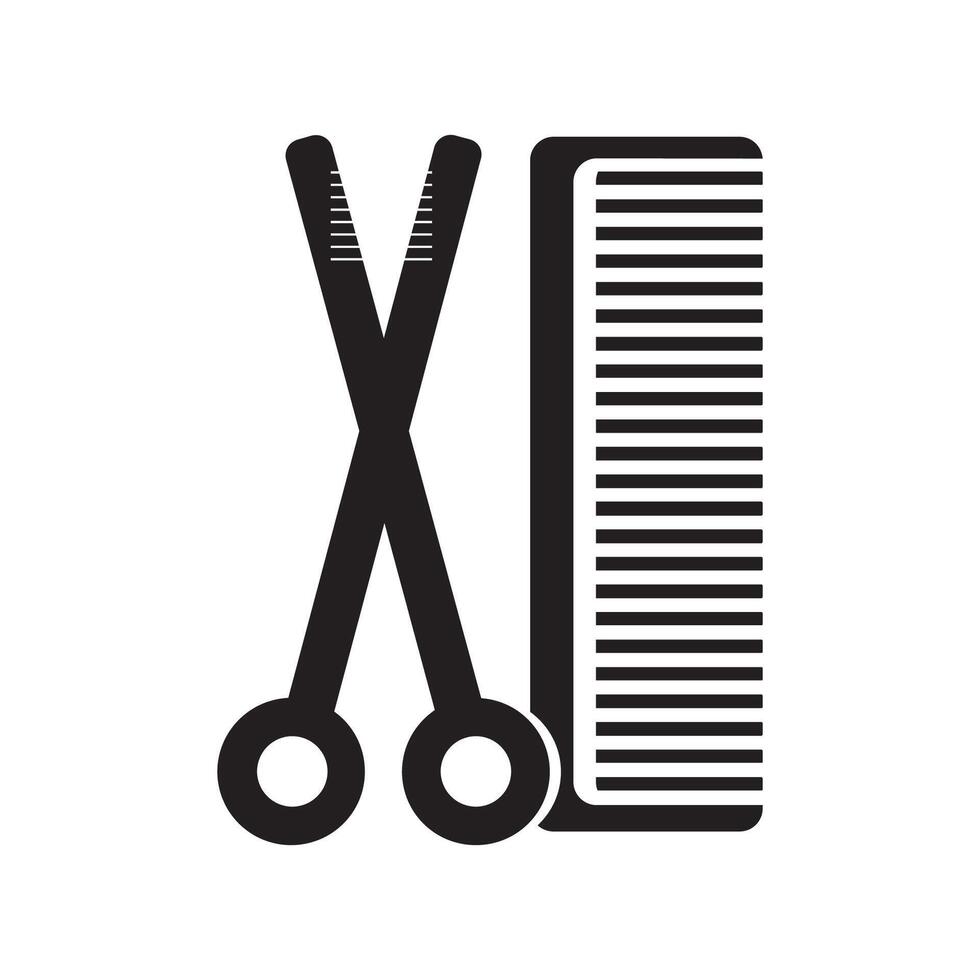 Hair scissor icon Black and White vector