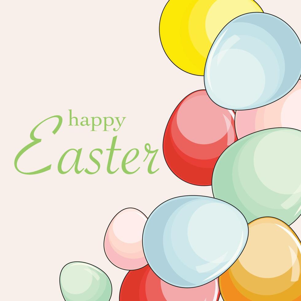 Minimalist social media banner with eggs on the right, text space on the left vector
