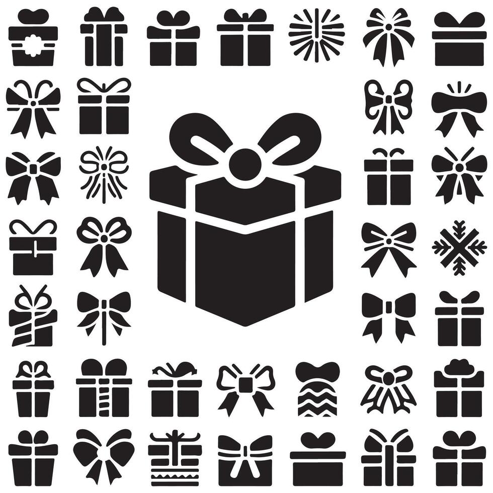 gift box icon set illustration design on a white background vector
