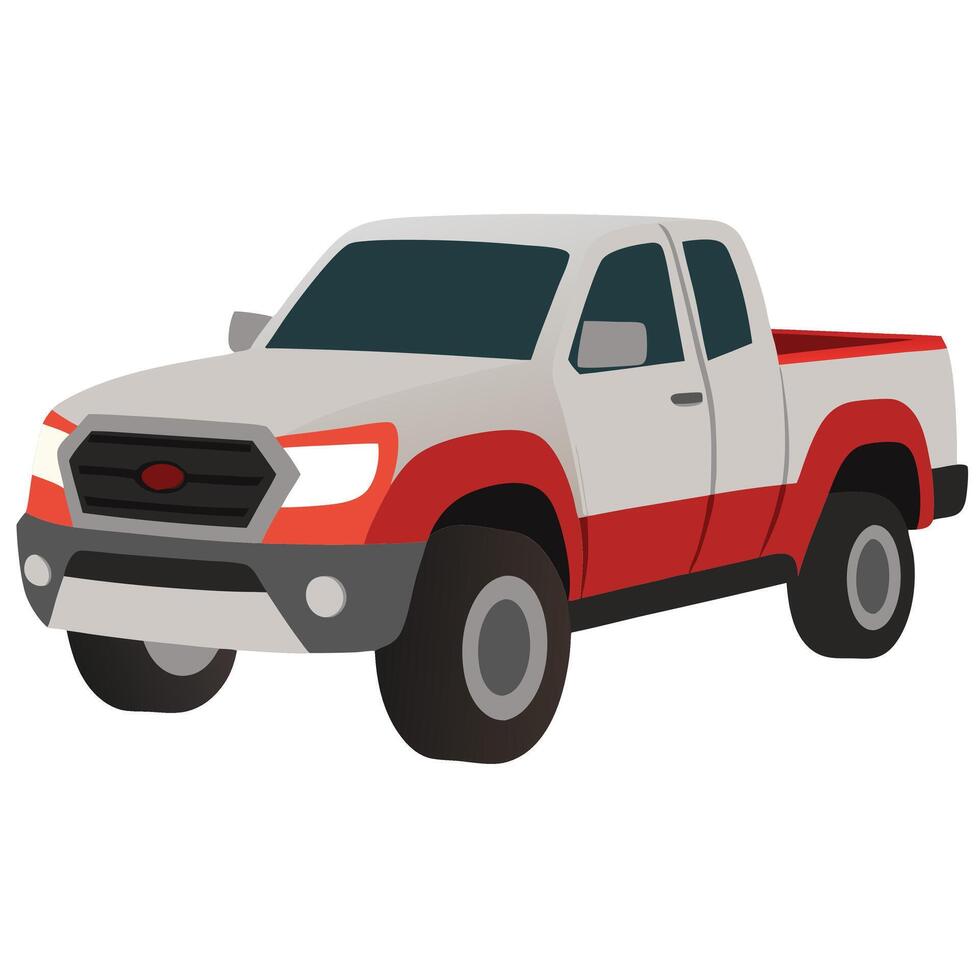 a red and white truck on a white background vector