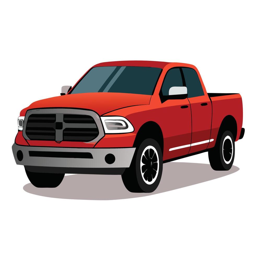 a red truck on a white background vector