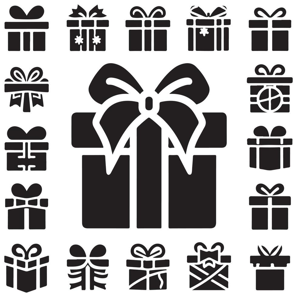 gift box icon set design on a white background vector