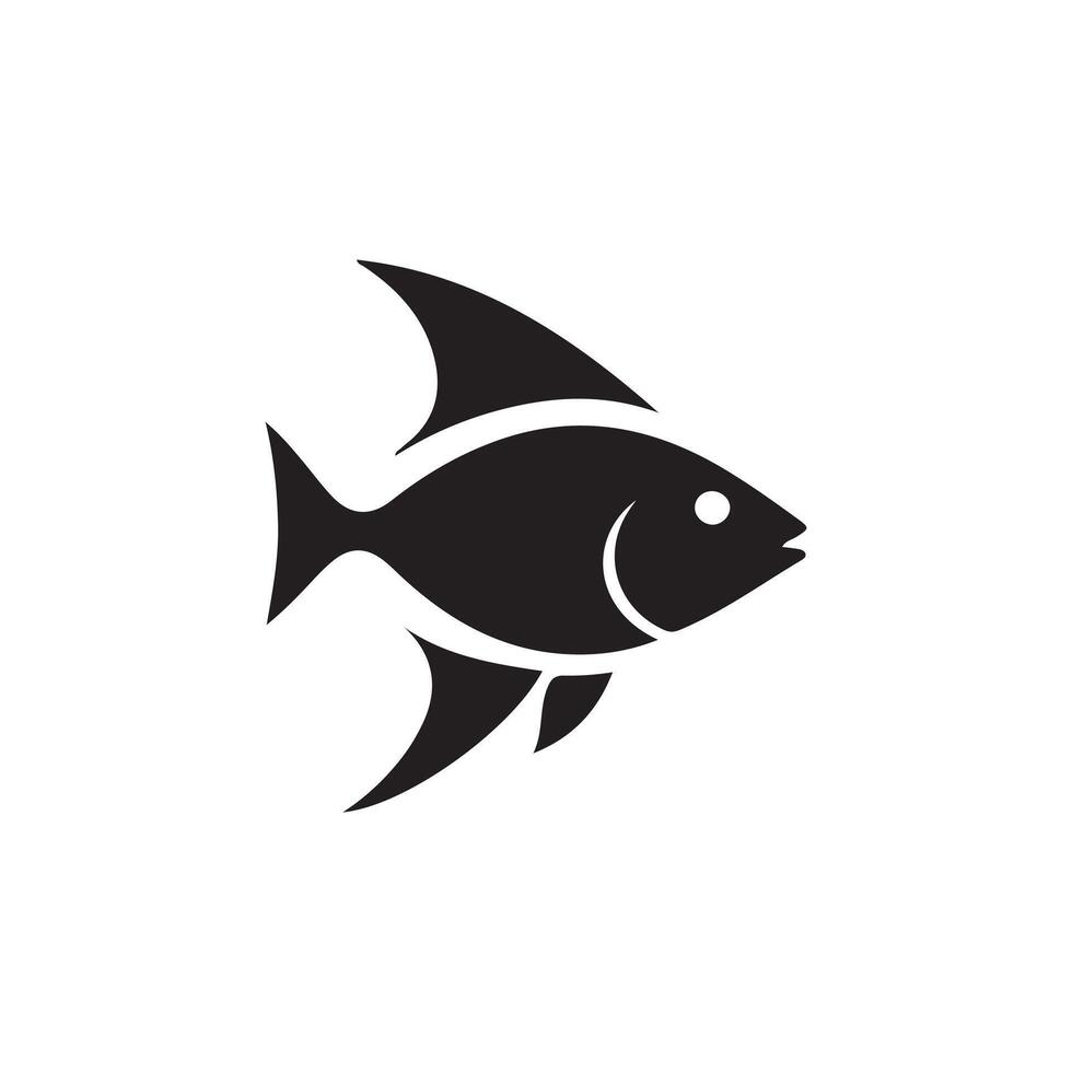 fish icon illustration on white background vector