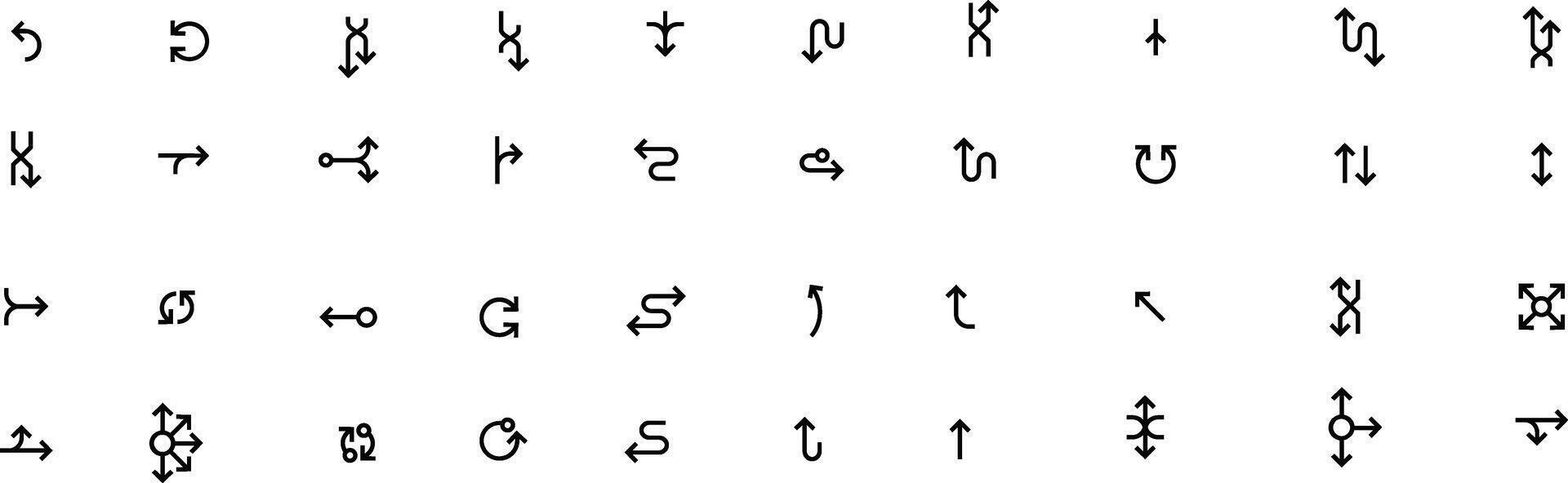 a set of different symbols that are arranged in a circle. vector