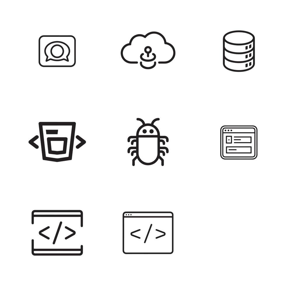 Web and App Development Icons Set for Digital and Print Use vector