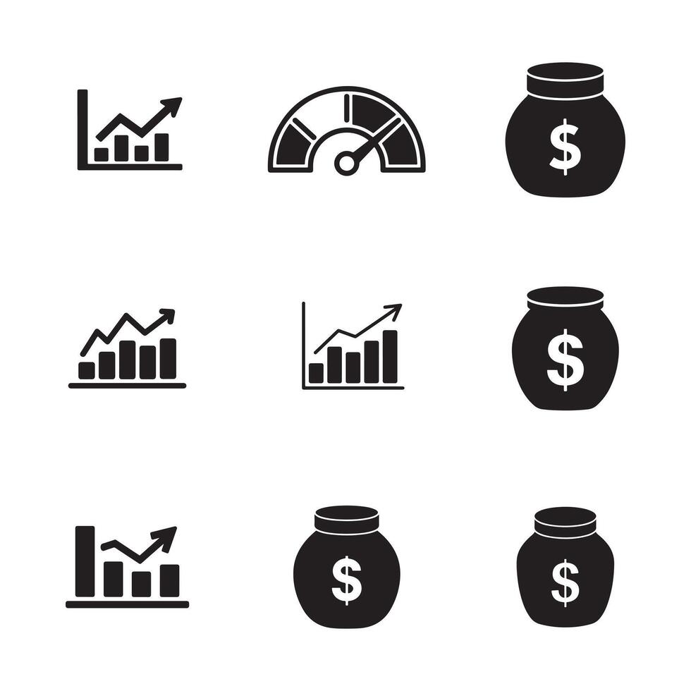 Finance and Cryptocurrency Icons Set for Digital and Print Use vector