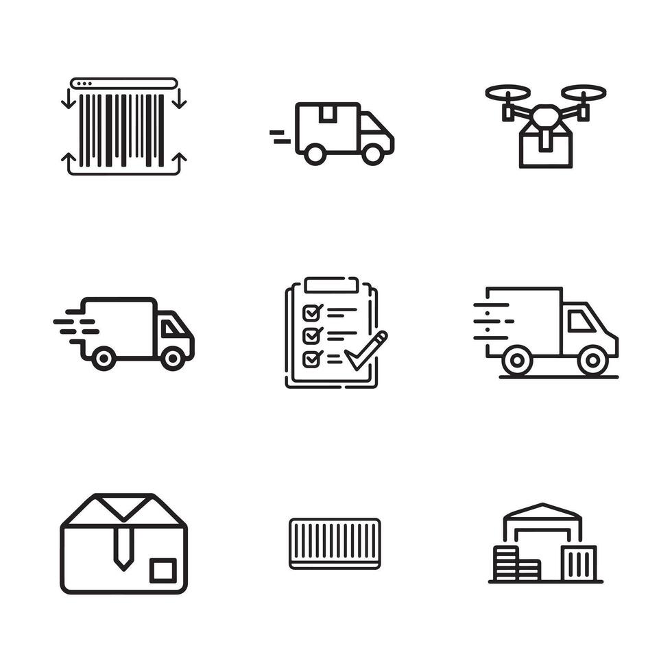 Professional Freight and Package Tracking Icons for Branding and Design vector