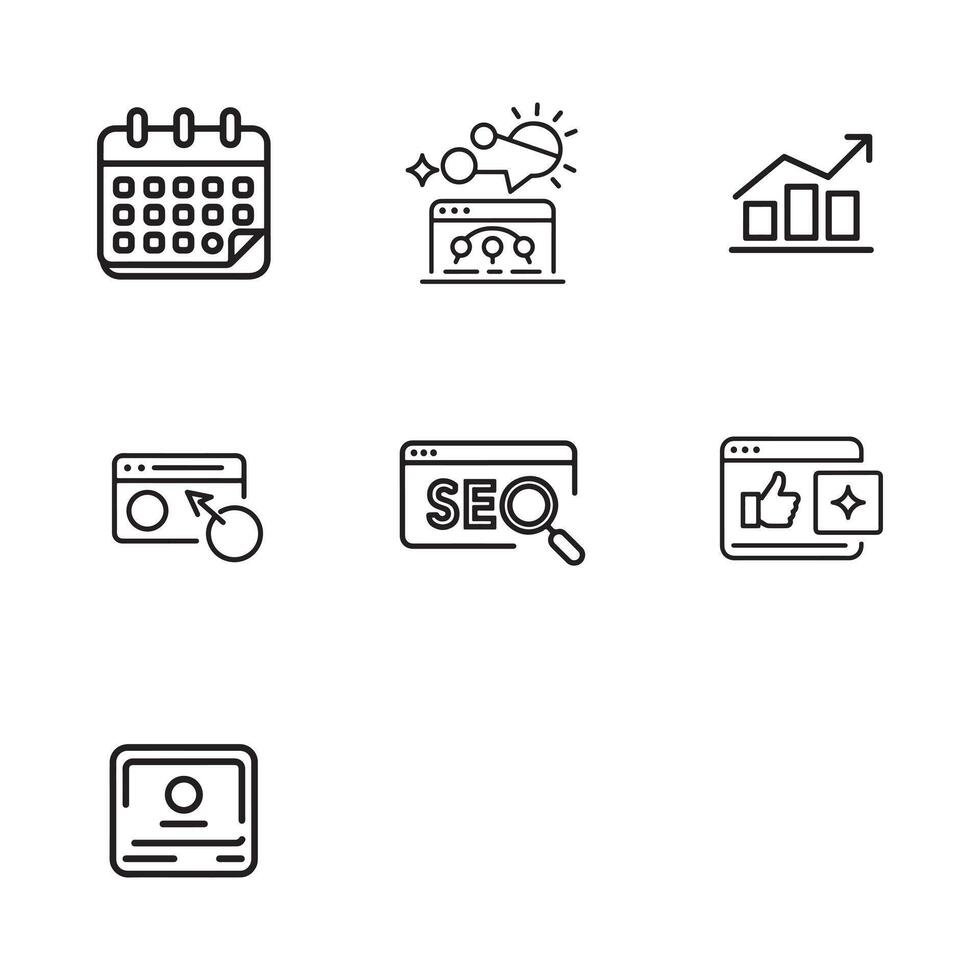 Digital Marketing and Social Media Icons Set for Online Branding vector