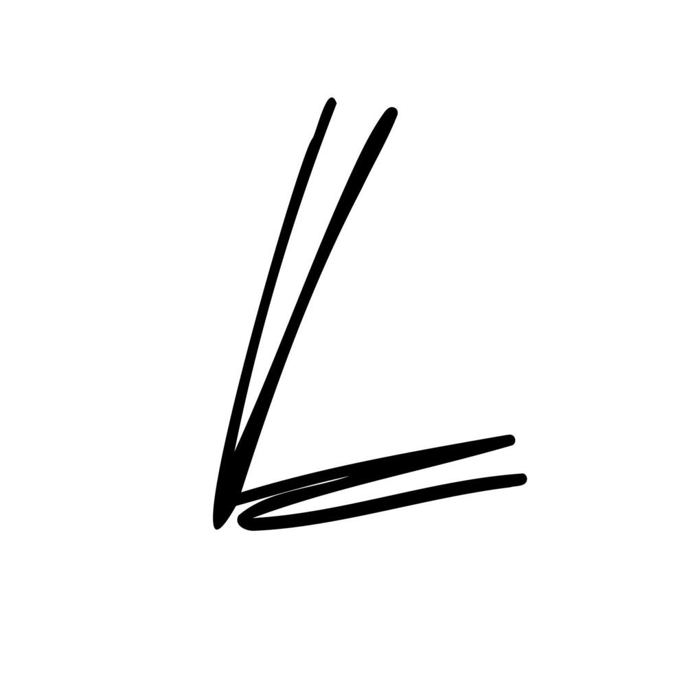 A black and white drawing of a letter l vector