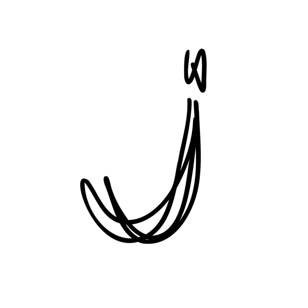 A black and white drawing of a hook vector