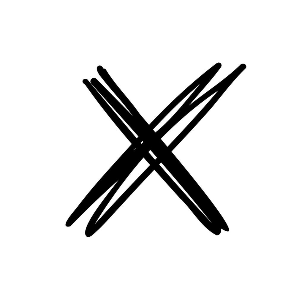 A black and white drawing of a crossed x vector