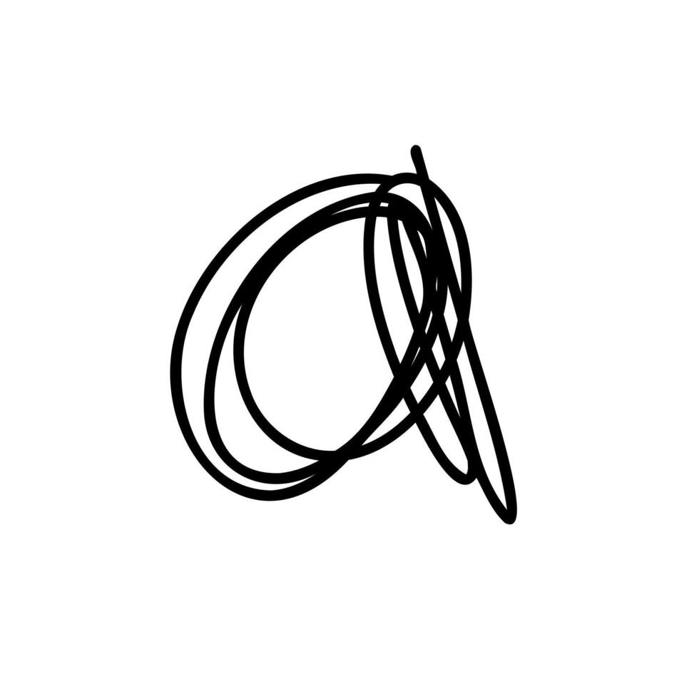 A black and white drawing of a letter a vector