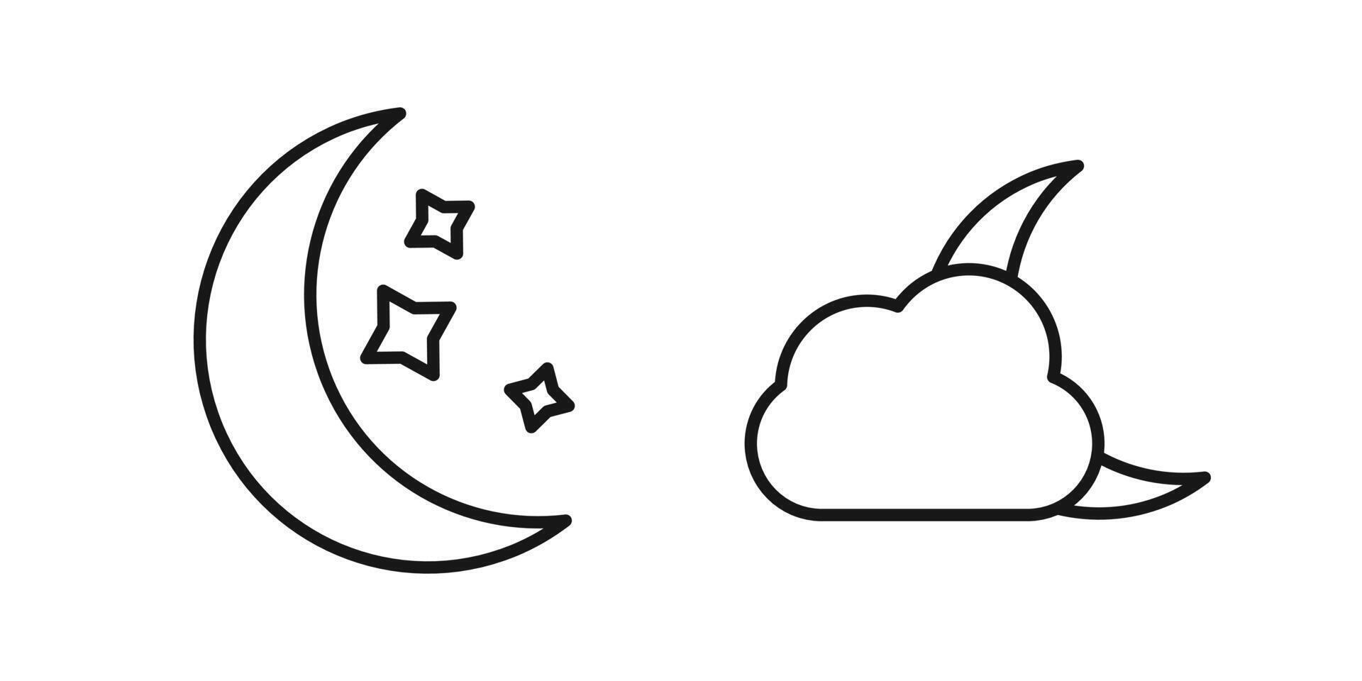 A moon and a cloud with stars on it vector