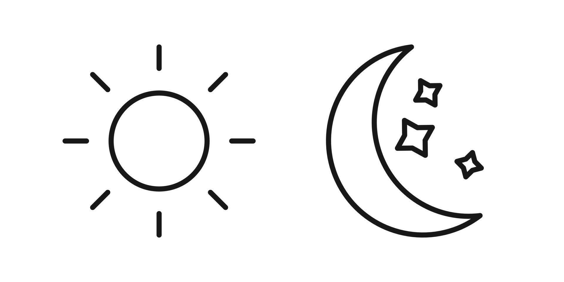A black and white drawing of a crescent and a star vector