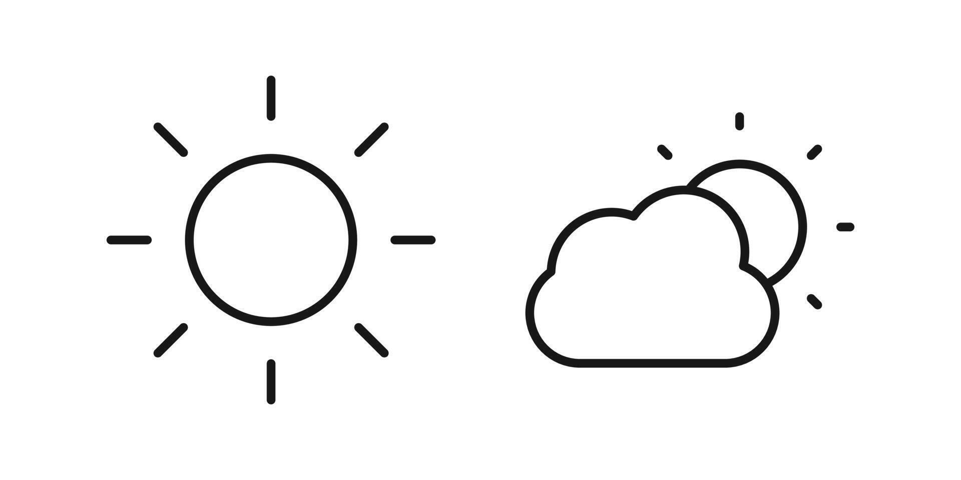 The sun and cloud icon set vector