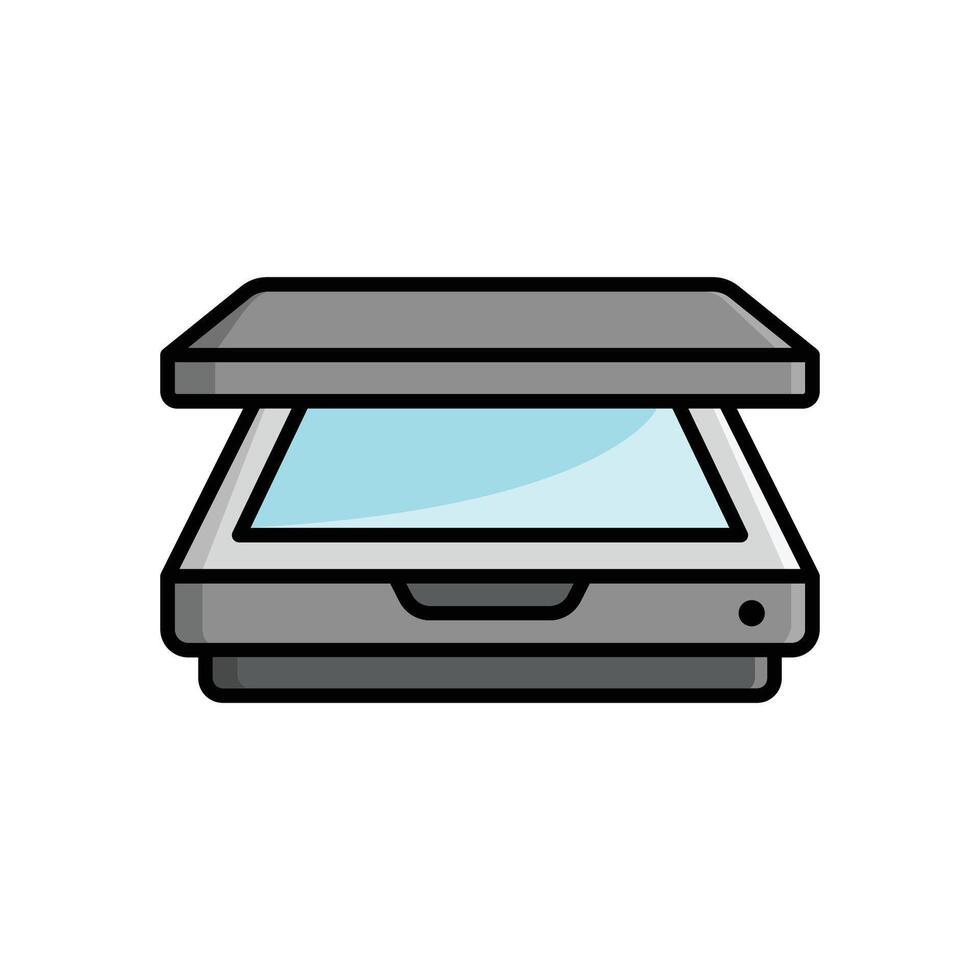 PC Scanner with Open Lid vector
