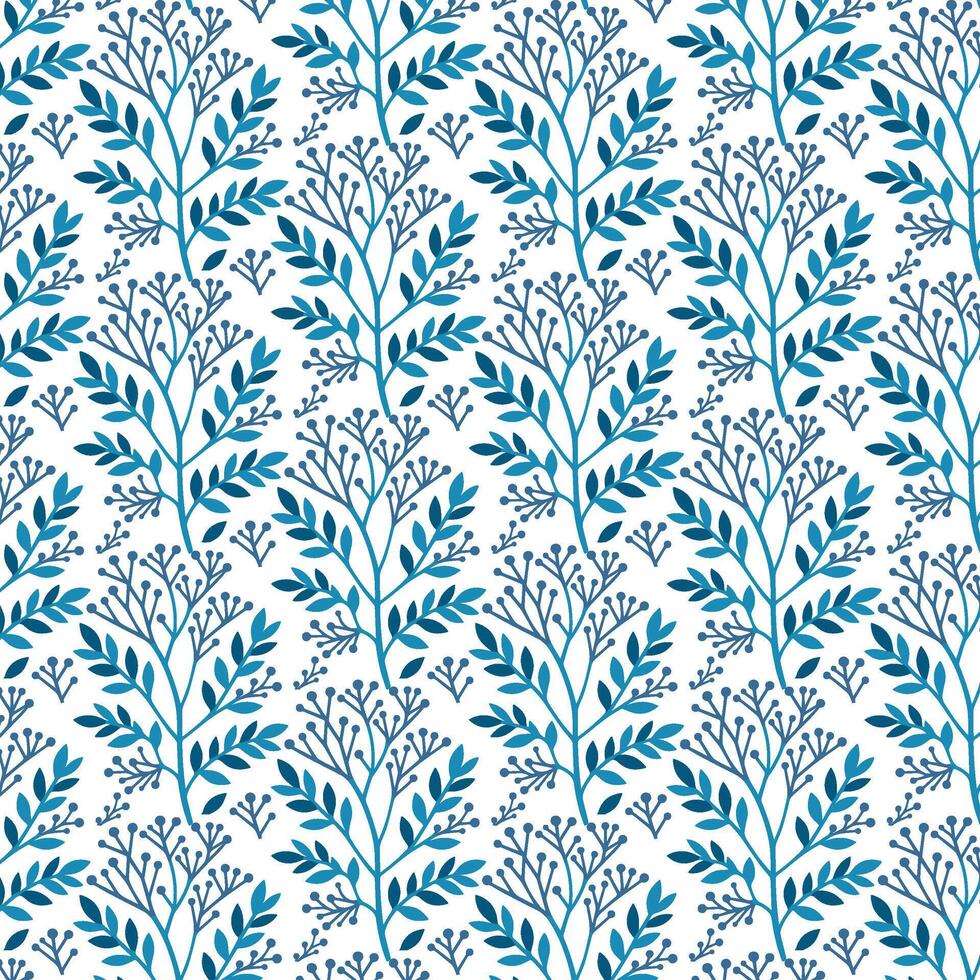 seamless blue ikat floral print for textile and apparel applications vector