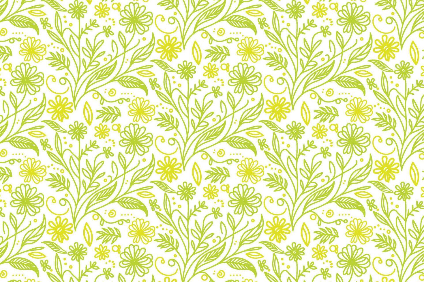 minimalistic continuous floral doodle for wrapping paper fabric print and home decor vector